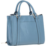 Real Leather Handbag with Adjustable Crossbody Strap Denim: 64867