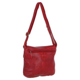Tablet Friendly Medium Vintage Leather Bag Red: D-91