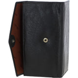 Women's Vintage Wash Large 12 Card Leather  Purse Black : G-43