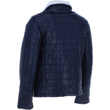Ashwood Men’s Real Leather Puffer Jacket in Regular Fit with Faux Fur Collar Navy: AWM-Puffer
