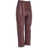 Womens 60's Hippy Leather Jeans Burgundy: 479