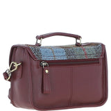 Ashwood Leather & Harris Tweed® Cloth Small Satchel Bag Wine/Mcload: TW-67-17-WM