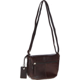 Leather Flap-Over Crossbody Bag Brown: Violet