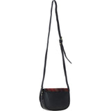 Ashwood Leather & Harris Tweed® Cloth Saddle Crossbody Bag with Twist Lock Black/Green/Red: TW-30-07-BR