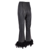 Women's Duck Feather Flared 60's Leather Jeans  Black: DUCK JEANS