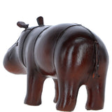 Handcrafted Leather Hippo Decorative Ornament Chestnut: lf-169