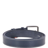 Mens Leather Belt Navy: AB-02