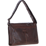 Ashwood Leather Laptop Messenger Shoulder Bag With Buckle Flap Tan: RHODE