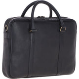 Mens Leather Laptop Messenger Bag Black: JOE