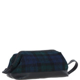 Ashwood Leather & Harris Tweed® Cloth Unisex Washbag Black/Watch: TW-40-03-BW
