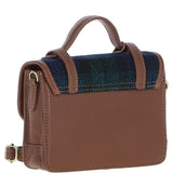 Ashwood Leather & Harris Tweed® Cloth Mini Satchel Bag with Twist Lock Tan/Watch: TW-32-04-TW