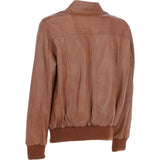 Men's Real Light Weight Leather Regular Fit Bomber Jacket Tan: G Bomber