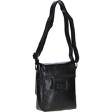 Sleek Leather Messenger Bag with Multiple Pockets Black: TL-004