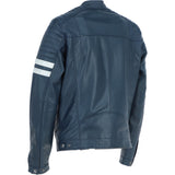 Men's Real Leather Biker Jacket With Stitch Detailings Navy: AWM-NOVA2