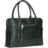Large Leather Handbag Green/croc: Gina