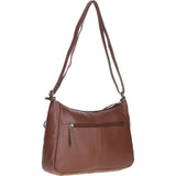 Leather Shoulder Bag with Zip & Magnetic Pocket Cognac: Meath