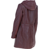 Stylish Ashwood Leather Ladies Three Quarter Jacket Burgundy: Emilia