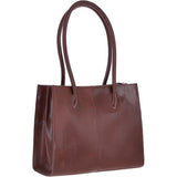 Vegetable Tanned Leather Two Section With Mid Purse Bag Chestnut : V-26