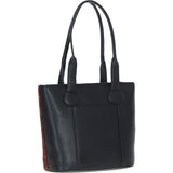 Ashwood Leather & Harris Tweed® Cloth Genuine Leather Shoulder Bag Black/Green/Red: TW-23-07-BR