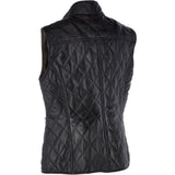 Diamond Quilted Leather Gilet Black: RIGDEN GILLET