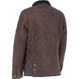 Ashwood Leather x Harris Tweed Men’s Diamond Quilted Stitch Details Casual Jacket Brown/Navy: TW-907-011-BN