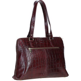 Women’s Large Croc Finish Leather Bag Bordo/croc: 22-064/R