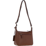 Ashwood Real Leather Top Zip Crossbody Bag 2 Tone Tan: 63931