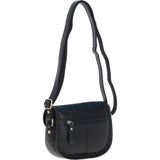 Ashwood Leather & Harris Tweed® Cloth Saddle Bag Black/Watch: TW-26-03-BW