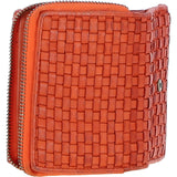 Vintage Woven Leather 7 Card Purse Orange:  D-82