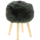 New Zealand Sheepskin Stool Cypress: SHORT SHEEPSKIN STOOL