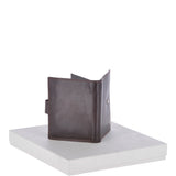 Vegetable Tanned Flip Side 6 card, ID & Coins Dual Bill fold Tab Leather Wallet Brown : 1246-VT