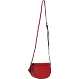 Real Leather Saddle Crossbody Bag Red: 63753
