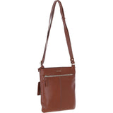 Ashwood Curve  Zip Top Leather Cross Body Bag 2 Tone Tan: 64640/curve