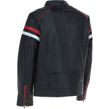 Ashwood Men's Leather Biker Jacket with Red Stripe Black: AWM-BOXER
