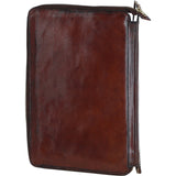 Premium Leather zip up Document Holder Chestnut: LF-173