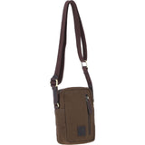 Fenland Canvas & Leather body Bag Brandy/Green: FEN-750