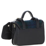 Ashwood Leather & Harris Tweed® Cloth Micro Satchel Bag with Twist Lock Black/Watch:TW-36-03-BW