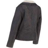 Ashwood Faux Fur Biker Style Jacket Brown: Jan