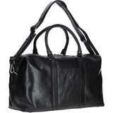 Large Leather Weekend Holdall Black: TL-009