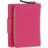 Ashwood Leather RFID Secure Wallet/Purse with Zip and Stud Closure Pink: X-30