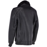 Luxury  Sheepskin Pilot Bomber Jacket With A Mink Collar  Black: MP 41