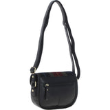 Ashwood Leather & Harris Tweed® Cloth Saddle Bag Black/Green/Red: TW-26-07-BR