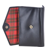 Small Vegetable Tanned Cash And 12 Card Envelope Purse Black: V-62