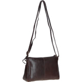 Elegant Leather Crossbody Bag with Adjustable Strap Brown: Rose