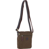 Fenland Canvas & Leather Crossbody Bag Brandy/green: FEN-751