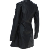 Ladies 3/4 Side Zip Leather Jacket Black: Aroma