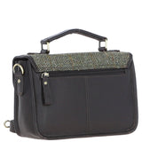 Ashwood Leather & Harris Tweed® Cloth Satchel Bag Brown/Green: TW-68-09-BG