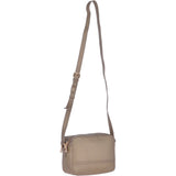 Zip Around 2 Section Small Leather Cross Body Bag Pewter: 62103