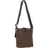 Fenland Canvas & Leather Crossbody Bag Brandy/green: FEN-753