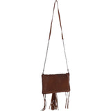 Ashwood Handcrafted Leather Crossbody Bag with Fringe Detail Rust: ela 1303